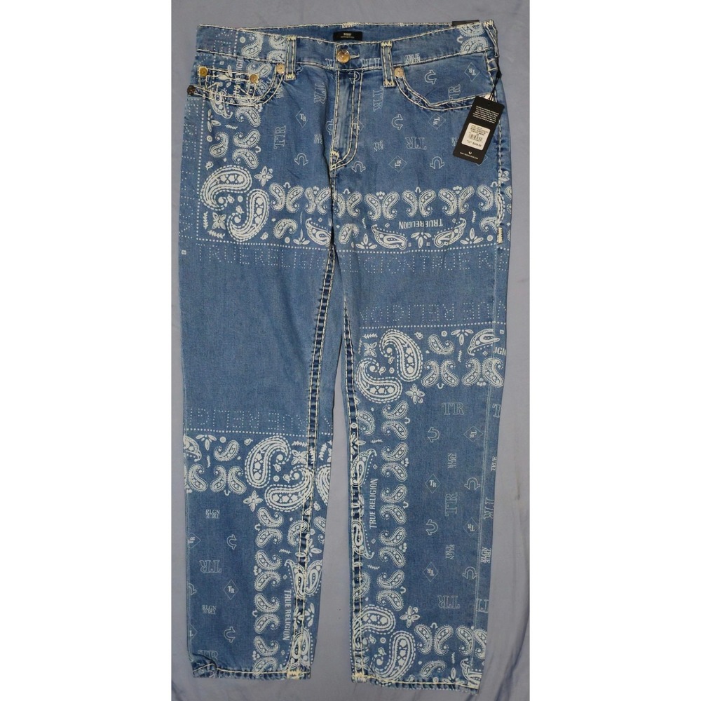 True Religion Men's Bobby Super T Discharge Bandana Sz 38W x 32L